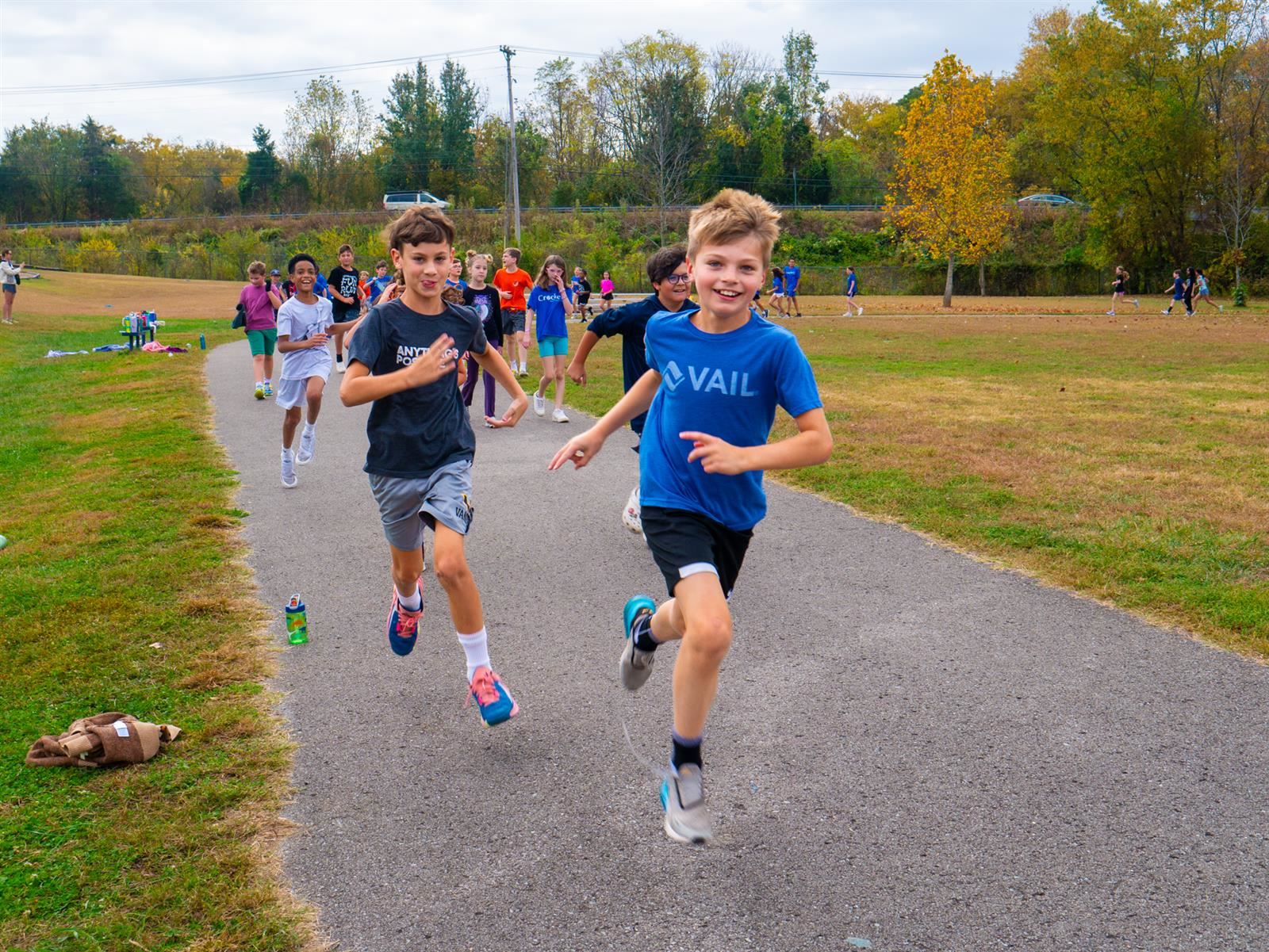 students running